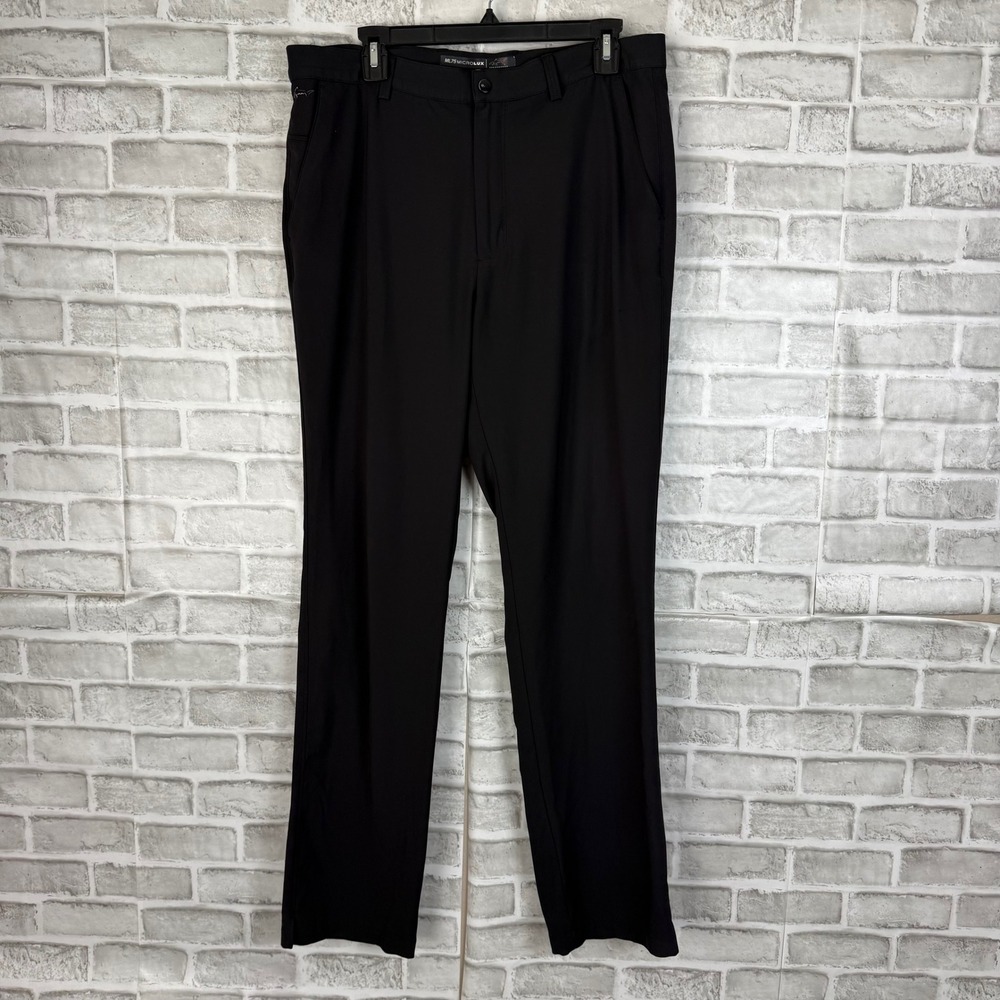 Greg Norman ML75 Microlux Play Dry Golf Pants Mens 34 x34 Black Stretch Trousers